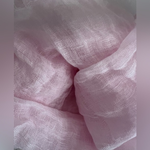 NWT $240.00 120% Lino Made Italy Pink Scarf Wrap Natural Luxury - Picture 9 of 11